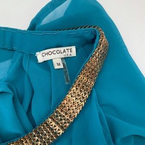 Vintage sheer top with open back M